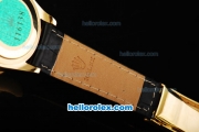 Rolex Datejust Automatic Movement ETA Coating Case with Diamond Bezel-Black Leather Strap