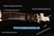 Longines Master Swiss ETA 2824 Automatic Steel Case with White Dial and Black Leather Strap