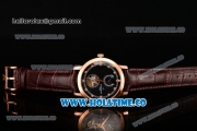 Vacheron Constantin Patrimony Tourbillon Swiss ETA 2824 Automatic Rose Gold Case with Black Dial and Diamonds Markers