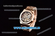 Audemars Piguet Royal Oak Skeleton Tourbillon Swiss Tourbillon Manual Winding Rose Gold Case Skeleton Dial With Dots Markers Rose Gold Bracelet