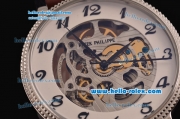 Patek Philippe Grand Complications Asia 3836 Automatic Steel Case with Brown Leather Strap Skeleton Dial Numeral Markers