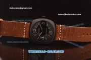 Panerai Radiomir Black Seal PAM00292 Swiss ETA 6497 Manual Winding Ceramic Case with Black Dial and Brown Leather Strap - 1:1 Original