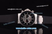 Ulysse Nardin Maxi Marine Chronograph Miyota Quartz Movement Steel Case with Black/Silver Dial