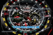 Richard Mille RM 60-01 Asia 2813 Automatic PVD Case with Skeleton Dial and Black Rubber Strap PVD Bezel (EF)