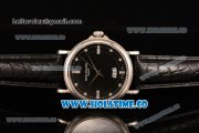 Patek Philippe Calatrava Miyota Quartz Steel Case with Black Dial and Diamonds Markers