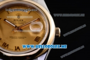 Rolex Day-Date II Asia Automatic Two Tone Case/Bracelet with Yelow Gold Dial and Roman Numeral Markers