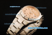 Rolex Oyster Perpetual Date Automatic Movement ETA Coating Case with Orange Dial and Black Roman Numerals