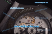 Hublot Big Bang Swiss Valjoux 7750 Automatic Movement PVD Case with Black Dial and Green Leather Strap