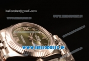 Rolex Datejust 37mm Swiss ETA 2836 Automatic Steel Case with Jubilee Steel Bezel Green Dial Roman Steel Bracelet