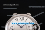 Cartier Ballon Bleu De Small Swiss ETA Quartz Steel Case with White Dial and Roman Numeral Markers (JF)