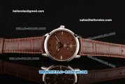 Ulysse Nardin Classico Miyota OS2035 Quartz Steel Case with Stick Markers Brown Dial and Brown Leather Strap