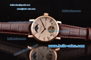 Patek Philippe Complications ST22 Automatic Rose Gold Case with Black Roman Numeral Markers and White Dial - Gold Hands