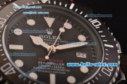 Rolex Pro-Hunter Sea-Dweller Asia 2813 Automatic PVD Case with Red Nylon Strap Black Dial White Markers