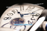 Franck Muller Casablanca Automatic Movement Steel Case with White Dial and Black Leather Strap