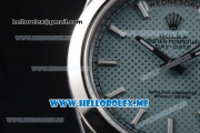 Rolex Day-Date Clone Rolex 3255 Automatic Stainless Steel Case/Bracelet with Blue Dial and Stick Markers