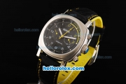 Ferrari California Automatic Movement Black Dial with Numeral Markers and Yellow Second Hand