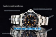 Rolex Submariner Vintage Asia 2813 Automatic Steel Case with Black Dial Orange Dots Markers and Steel Bracelet