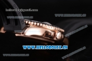Rolex Yacht-Master 40 Miyota 8215 Automatic Rose Gold Case with Black Dial and Dot Markers Black Rubber Strap