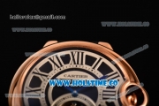 Cartier Ballon Bleu De Tourbillon Asia Automatic Rose Gold Case with Black Dial and Black Leather Strap - Roman Numeral Markers