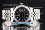 Rolex Datejust Clone Rolex 3135 Automatic Stainless Steel Case/Bracelet with Grey Dial and Stick Markers (BP)