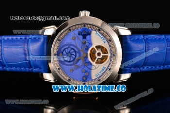 Ulysse Nardin Skeleton Tourbillon Manufacture Asia Automatic Steel Case with Blue/White Dial and Blue Leather Strap