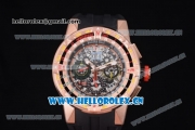 Richard Mille RM60-01 Asia Automatic Rose Gold Case with Skeleton Dial Black Rubber Strap and Stick/Arabic Numeral Markers