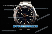 Omega Seamaster Planet Ocean 600M Co-axial GMT Clone Omega 8605 Automatic Steel Case Blue Dial With Stick Markers Steel Bracelet-1:1 Original(KW)