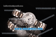 Cartier Ballon Bleu De Small Swiss Quartz Rose Gold/Steel Case with White Dial Diamonds Bezel and Roman Numeral Markers