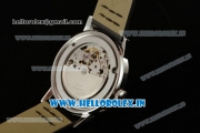 Omega Seamaster Citizen Automatic Movement Steel Case White Dial With Stick Markers Brown Leather Strap