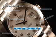 Rolex Datejust Oyster Perpetual Swiss ETA 2836 Automatic Steel Case White Dial With Diamonds Markers Steel Bracelet (BP)