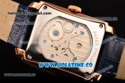 Patek Philippe Gondolo Asia Manual Winding Rose Gold Case with Blue Dial and Stick Markers