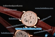 A.Lange&Sohne Lange 1 Tourbillon Asia Automatic Rose Gold Case with Brown Leather Bracelet and White Dial