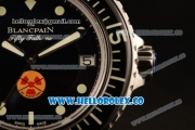 Blancpain Fifty Fathoms "No Radiation" Swiss ETA 2836 Automatic Steel Case with Black Dial Dots Markers and Black Nylon Strap (Q)