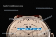 A.Lange&Sohne Tourbilon Pour Le Merite Asia Automatic Steel Case with White Dial and Brown Leather Strap