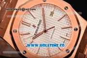 Audemars Piguet Royal Oak 41MM Miyota 9015 Automatic Full Rose Gold with White Dial and Stick Markers (BP)