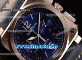 Bell Ross BR03-94 Valjoux 7750 Chrono Auto 316L Steel Case With Blue Dial Calfskin Strap