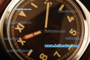 Panerai Radiomir Swiss ETA 6497 Manual Winding Steel Case with Black Dial and Brown Leather Strap