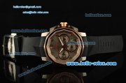 Corum Admiral's Cup Chronograph Swiss Valjoux 7750 Automatic Movement Steel Case with Rose Gold Bezel and Black Rubber Strap