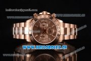 Rolex Cosmograph Daytona Swiss Valjoux 7750 Automatic Rose Gold Case/Bracelet with Rose Gold Dial and Stick Markers (BP)