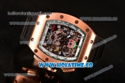 Richard Mille RM005 FM Asia Automatic Rose Gold Case with Skeleton Dial and Green Inner Bezel