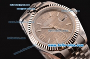 Rolex Datejust Swiss ETA 2836 Automatic Steel Case with Stick Markers Gray Dial and Stainless Steel Strap