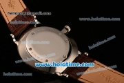 Patek Philippe Calatrava Miyota OS2035 Quartz Steel Case with Arabic Numeral Markers and Brown Dial