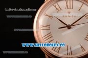 Zenith Vintage Miyota 9015 Automatic Rose Gold Case with White Dial and Brown Leather Strap - (AAAF)