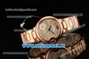 Cartier Ballon Bleu De Medium Swiss ETA 2671 Automatic Rose Gold Case Silver Dial Diamonds Markers and Rose Gold Bracelet - 1:1 Original