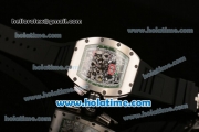 Richard Mille Felipe Massa Flyback Chrono Swiss Valjoux 7750 Automatic Steel Case with Black Rubber Bracelet and Skeleton Dial