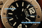 U-Boat U-42 Automatic Movement Steel Case with Black Dial and Brown Leather Strap