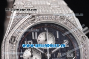 Audemars Piguet Royal Oak Offshore Seiko VK67 Quartz Steel/Diamonds Case with Black Dial and Arabic Numeral Markers