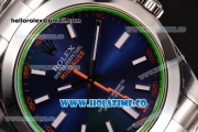 Rolex Milgauss Swiss ETA 2836 Automatic Steel Case with Blue Dial and White Stick Markers - 1:1 Original (JF)