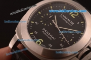 Panerai Chrono Luminor PAM 253 Automatic Steel Case with Black Dial and Black Leather Strap-7750 Coating