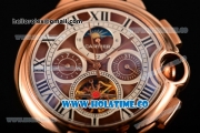 Cartier Ballon Bleu De Tourbillon Moonphase Asia Automatic Rose Gold Case with Brown Dial and Roman Numeral Markers